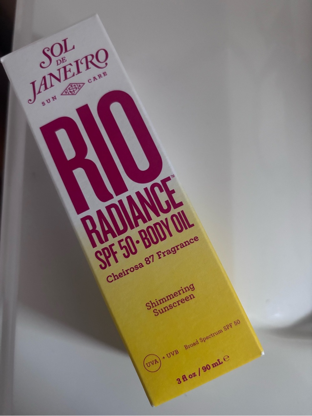 Sol de Janeiro Rio Radiance SPF 50 Body Oil — White & Yellow Packaging